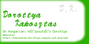 dorottya kaposztas business card